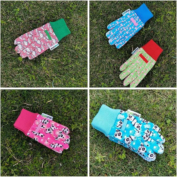 Kids Gardening and Garden Gloves for Toddler,Children's Yard Work Glove,Gift,Cute Pattern,Age3-8