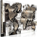 artgeist Pinboard World Map 35x24 in - Cork Board & Canvas Print Wall Art 1 pcs Memoboard with 50 Pins Noticeboard Message Board Image Picture Home Decor Travel Map k-A-0506-p-a